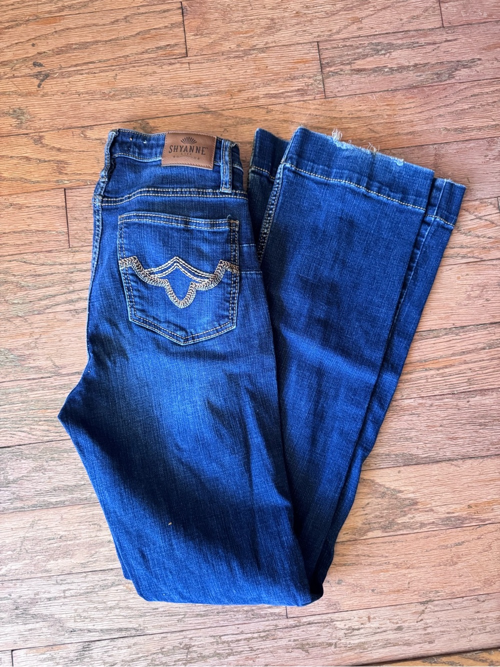 Shyanne Indigo Blue Denim Jeans with Contrast Stitching